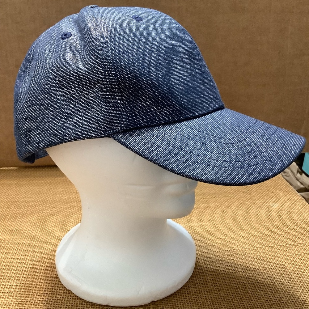 Hat Attack NY cotton Navy Blue and Silver hat Cap Adjustable One Size
